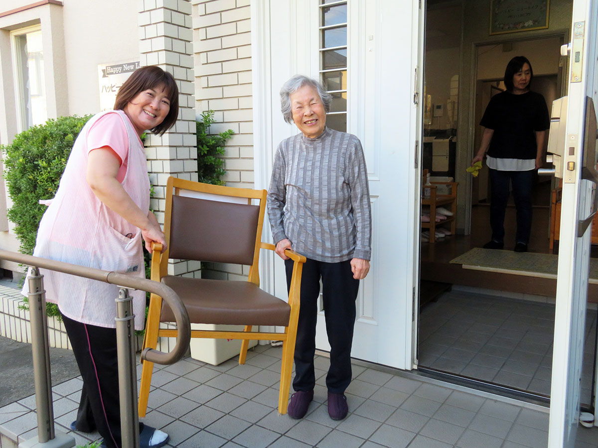 屋外でのラジオ体操